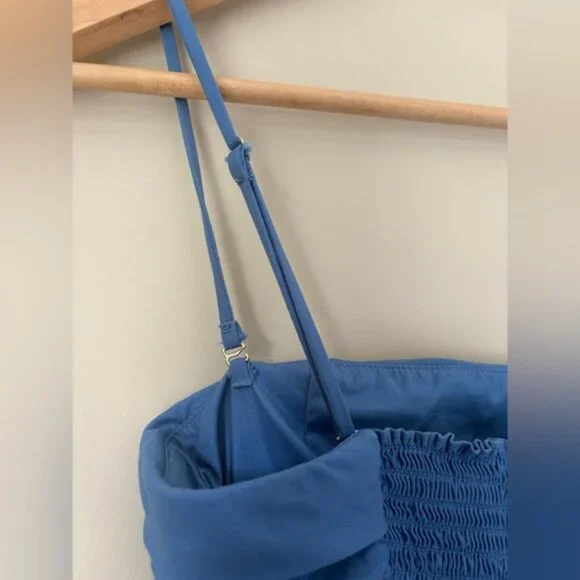 NEW Reformation Lissa Cotton Midi Dress Azure Blue Removable Strap | US 2 UK 6 - Picture 13 of 13